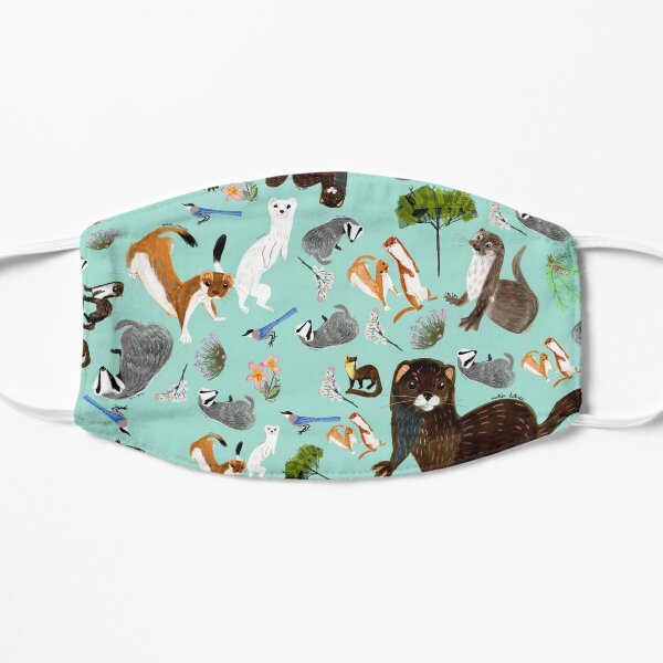 Mustelids from Spain pattern Flat Mask
