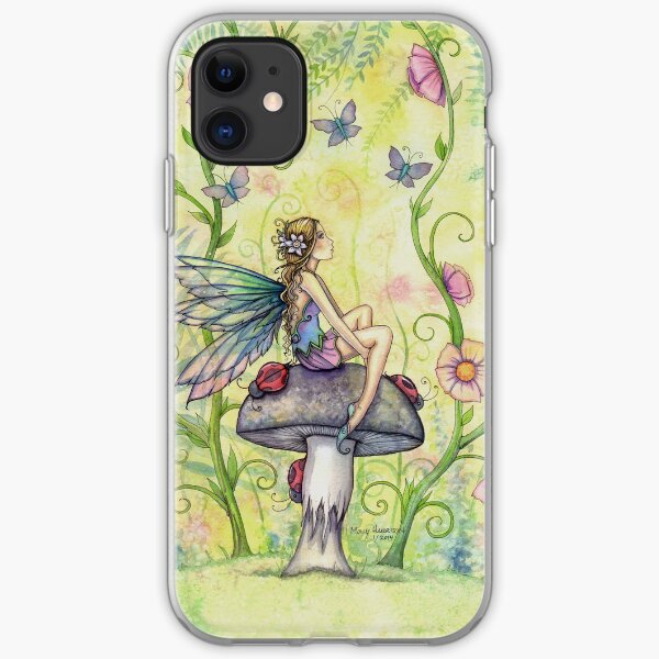 A Happy Place Flower Fairy and Ladybugs iPhone Soft Case