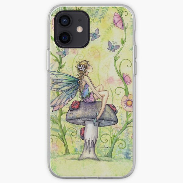A Happy Place Flower Fairy and Ladybugs iPhone Soft Case