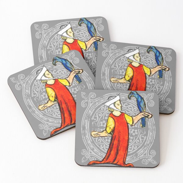 Item preview, medieval marginalia, Lady with hawk designed and sold by liondormant.