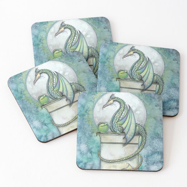 Item preview, Green Dragon Watercolor Fantasy Art Illustration  designed and sold by Molly  Harrison.