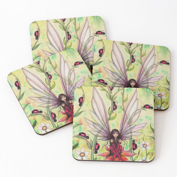 Item preview, Ladybug Fairy Fantasy Illustration designed and sold by Molly  Harrison.