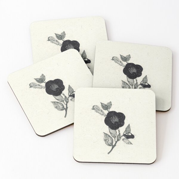 Item preview, Camelia on washi paper. Black ink hand drawn illustration. designed and sold by Antonina Sotnikova.
