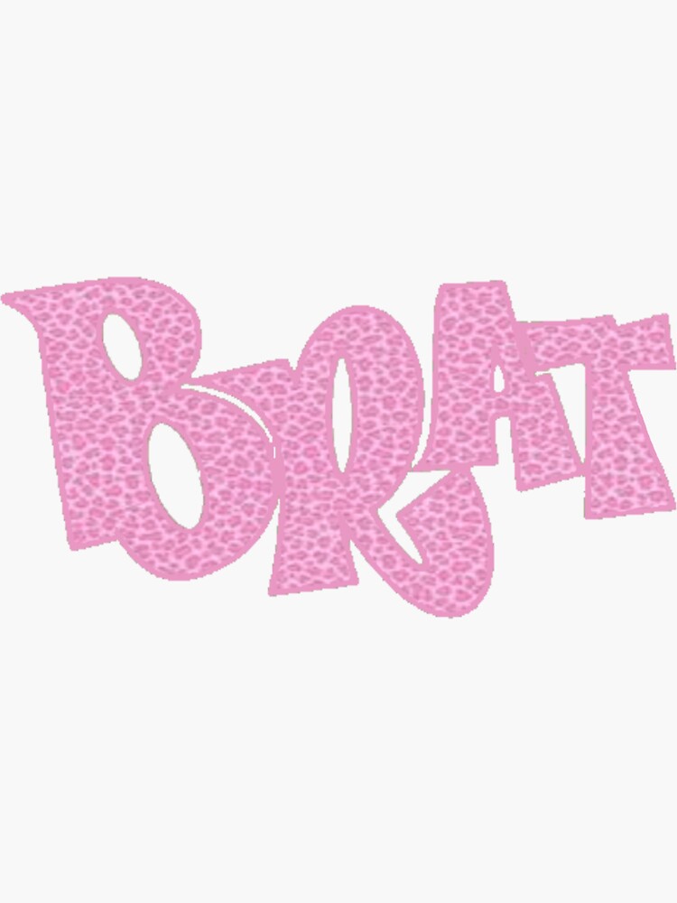 "Y2K Pink Cheetah Print "Brat" Sticker and Phone Skin" Sticker for Sale
