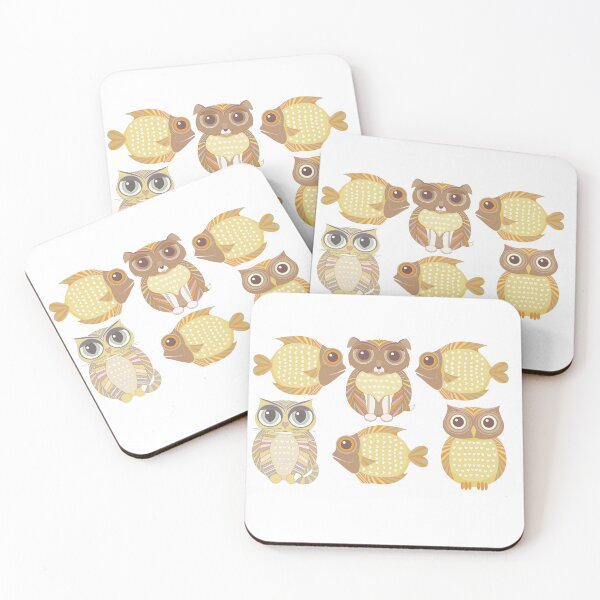 Item preview, 3 Fish, Dog, Cat & Owl designed and sold by Jean Gregory Evans.