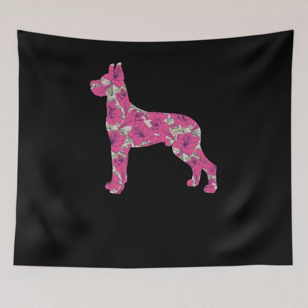 Item preview, GREAT DANE DOG ART DECORATIVE AMARYLLIS FLOWER FLORAL GIFT FOR LADY designed and sold by alaechamlal.