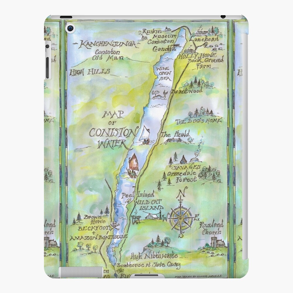 Swallows and Amazons map of Coniston Water - iPad Case & Skin