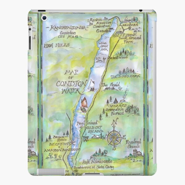 Swallows and Amazons map of Coniston Water - iPad Snap Case
