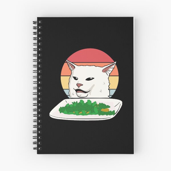 Item preview, Angry woman yelling at confused cat at dinner table meme designed and sold by TekknoOutfits.