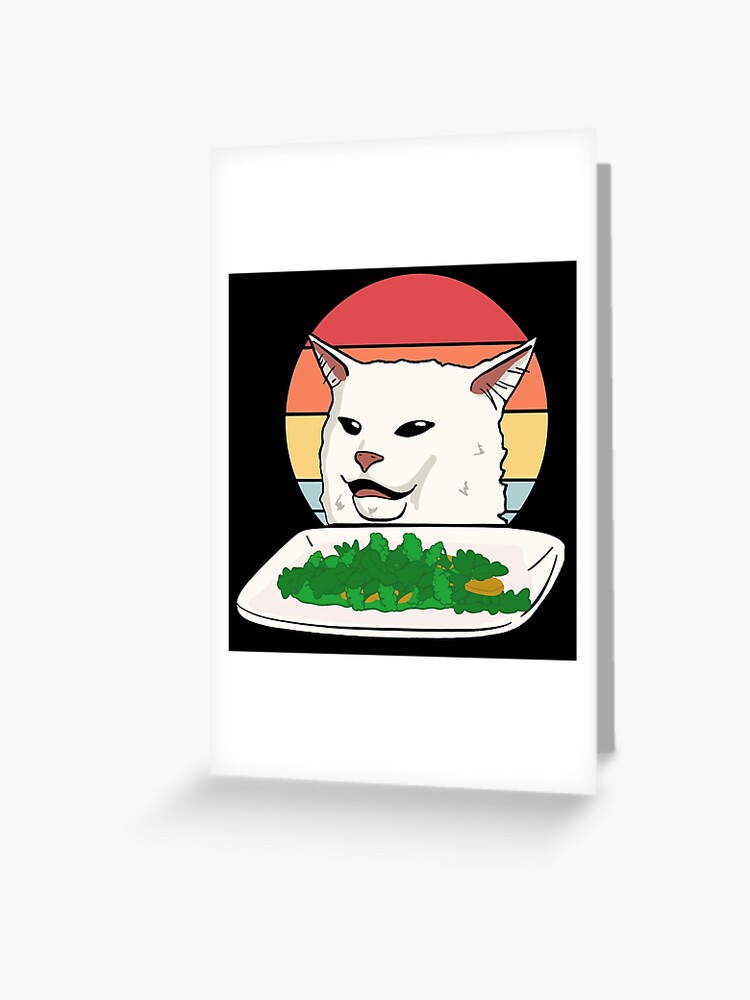 Angry women yelling at confused cat dinner table meme ugly for