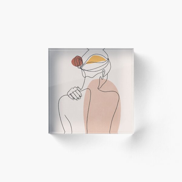 Nude figure illustration Acrylic Block