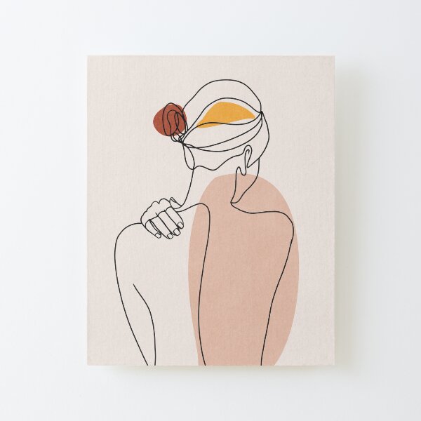 Nude figure illustration Canvas Mounted Print