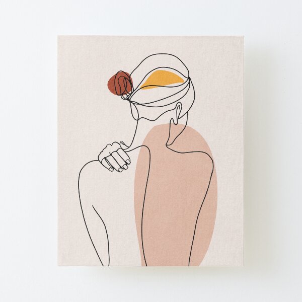 Nude figure illustration Canvas Mounted Print