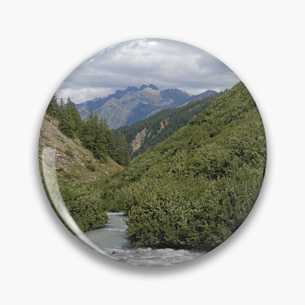 Item preview, Mountain River Green Woods Alpine Landscape designed and sold by Anna Lemos.