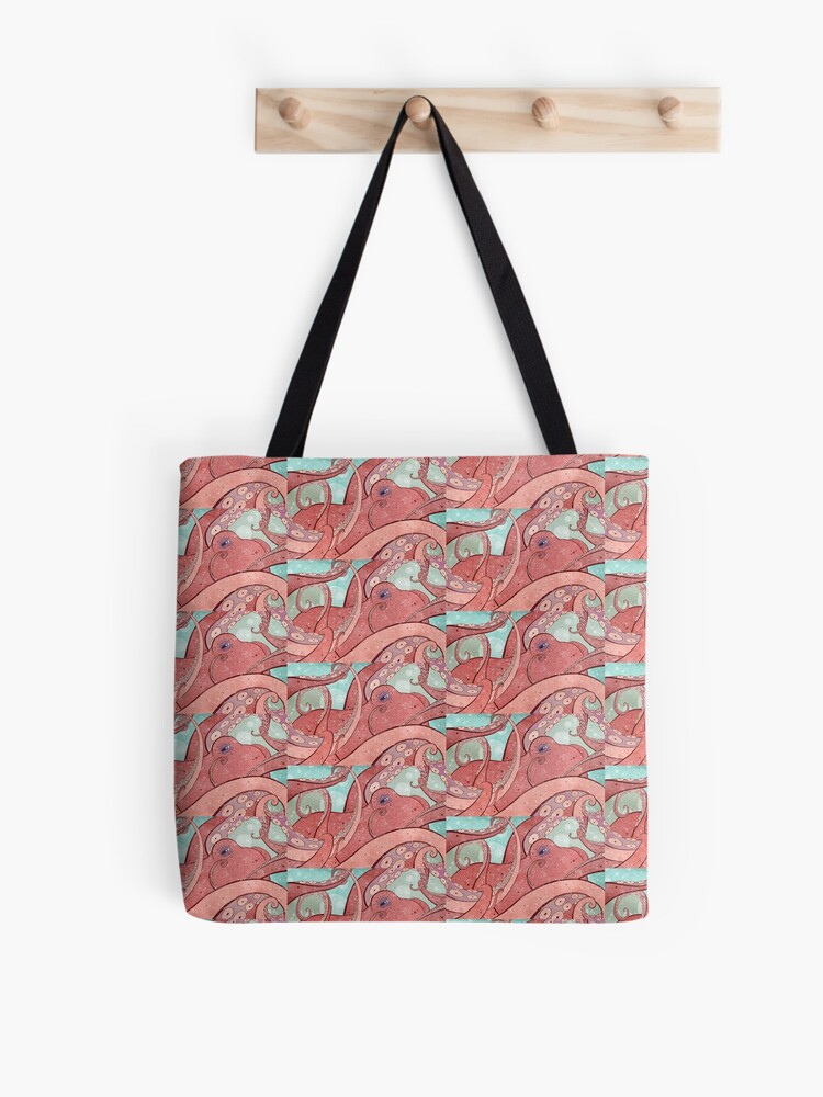 Thumbnail 1 of 2, Tote Bag, Tangled Ocean Octopus designed and sold by TaylorRoseArt.