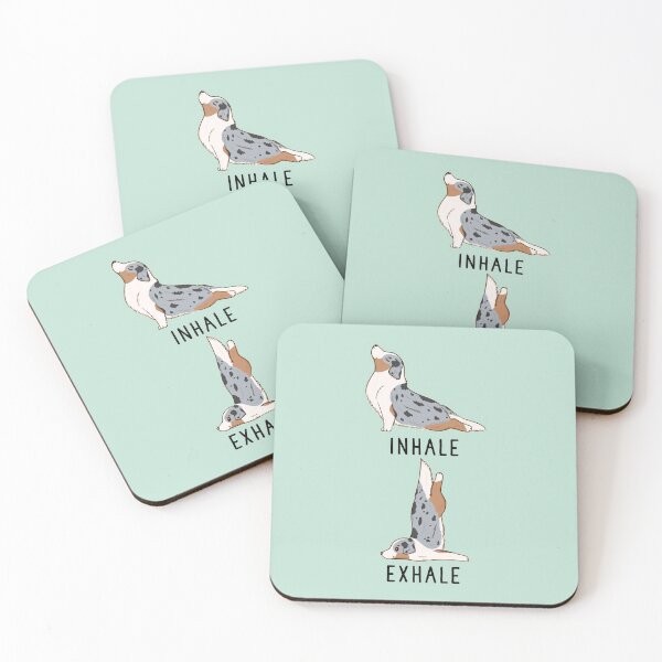 Item preview, Inhale Exhale Australian Shepherd Yoga designed and sold by thepawster.