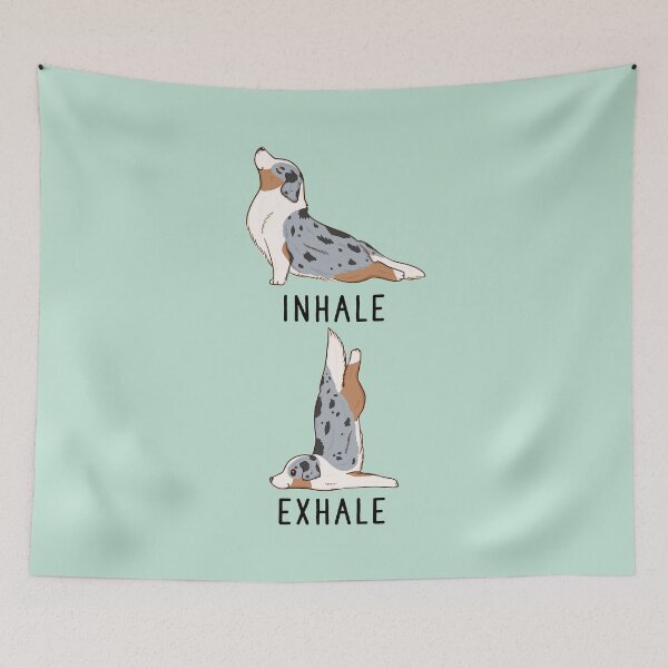 Item preview, Inhale Exhale Australian Shepherd Yoga designed and sold by thepawster.