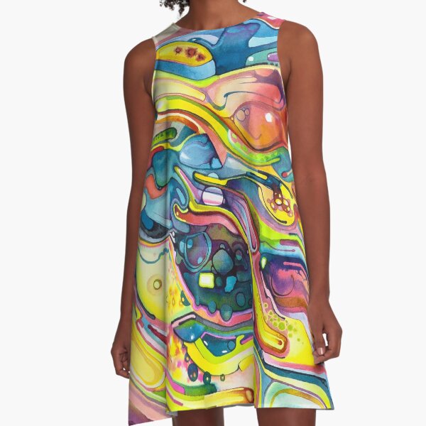Timeless June 26 2007 - Watercolor Painting A-Line Dress