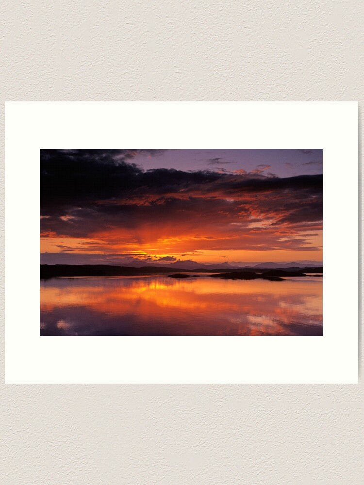 Thumbnail 1 of 3, Art Print, Sunset over the Isles from Craobh Haven designed and sold by sjbowen.