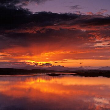 Artwork thumbnail, Sunset over the Isles from Craobh Haven by Simon Bowen
