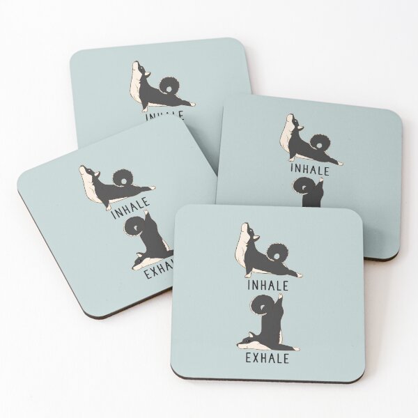 Item preview, Inhale Exhale Black and Tan Shiba Inu Yoga designed and sold by thepawster.