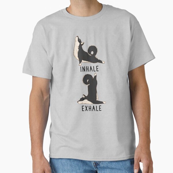 Item preview, Inhale Exhale Black and Tan Shiba Inu Yoga designed and sold by thepawster.