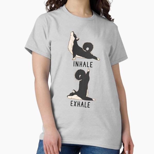 Item preview, Inhale Exhale Black and Tan Shiba Inu Yoga designed and sold by thepawster.