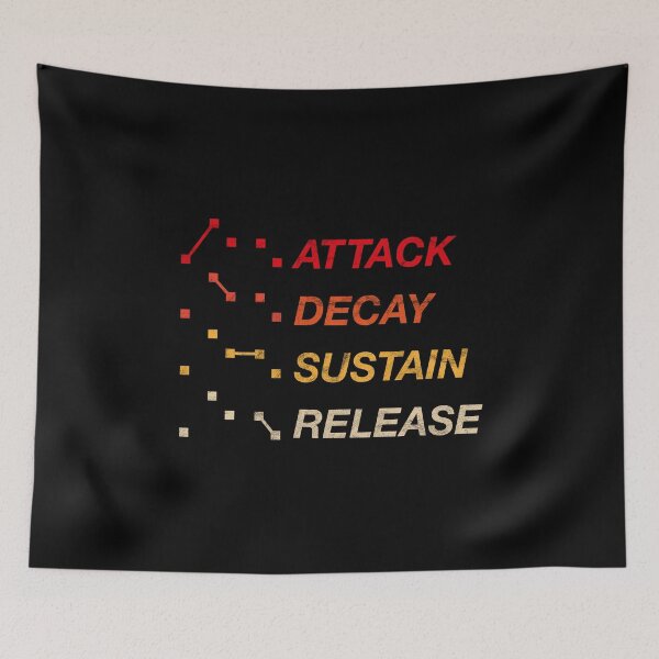 Item preview, ADSR Producer Synth Vintage Analog Gear Studio Envelope Acid design designed and sold by A-Fashion.