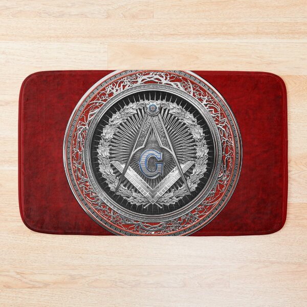 Item preview, 3rd Degree Mason Silver Jewel - Master Mason Square and Compasses over Red Velvet designed and sold by Serge Averbukh Art Studio.