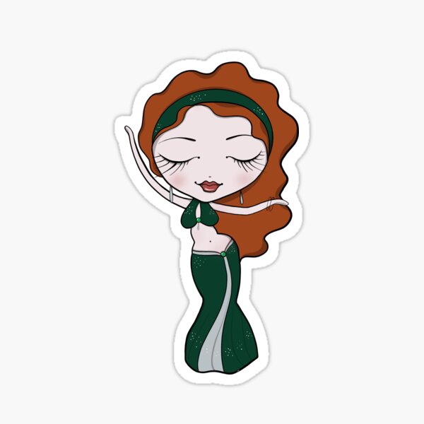 Red Haired Bellydancer Sticker