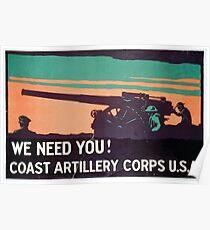 We need you! Coast Artillery Corps USA Poster