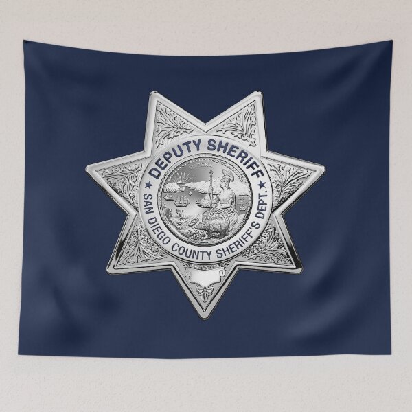 Item preview, San Diego County Sheriff's Department - SDSO Deputy Sheriff Badge over Blue Velvet designed and sold by Serge Averbukh Art Studio.