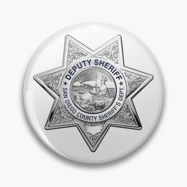 Item preview, San Diego County Sheriff's Department - SDSO Deputy Sheriff Badge over White Leather designed and sold by Serge Averbukh Art Studio.
