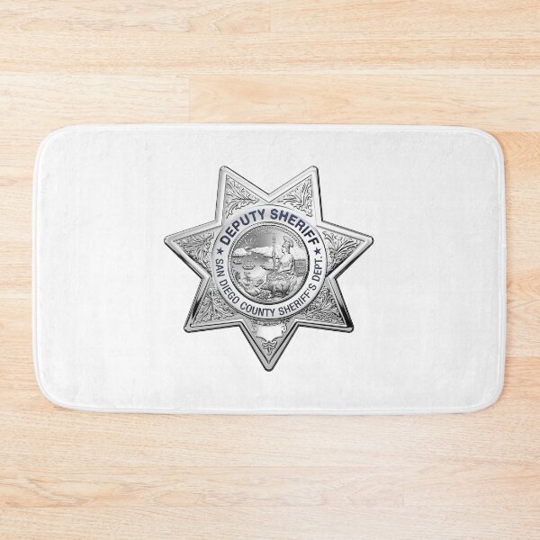 Item preview, San Diego County Sheriff's Department - SDSO Deputy Sheriff Badge over White Leather designed and sold by Serge Averbukh Art Studio.