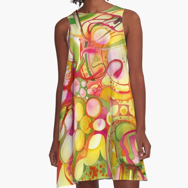 Sunlight Is Free (If You Live At The Top) - Watercolor Art A-Line Dress