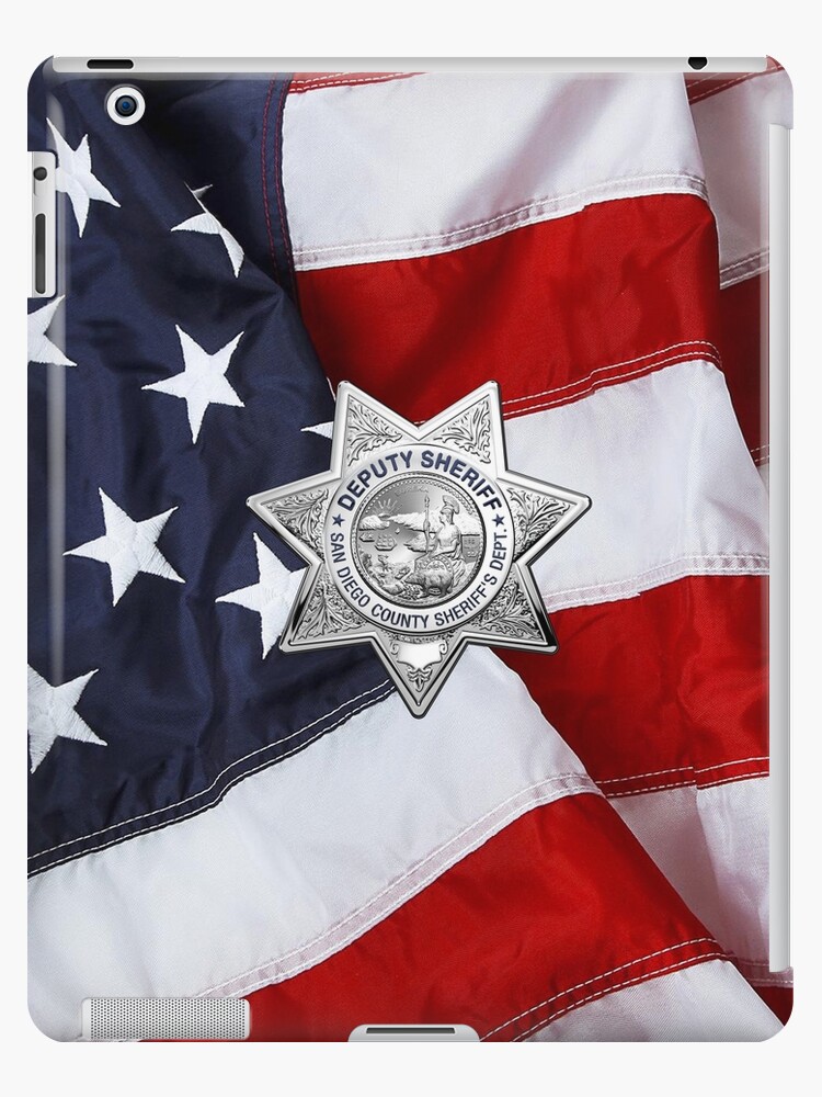 San Diego County Sheriff's Department - SDSO Deputy Sheriff Badge Badge  over American Flag