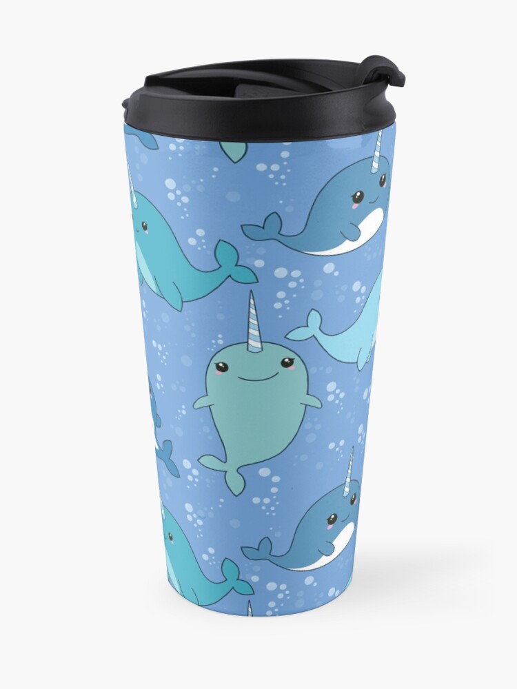 Alternate view of Narwhal Pattern Travel Mug