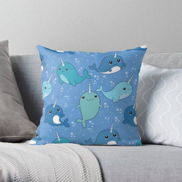 Narwhal Pattern Throw Pillow