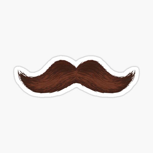 Brown Mustache Sticker