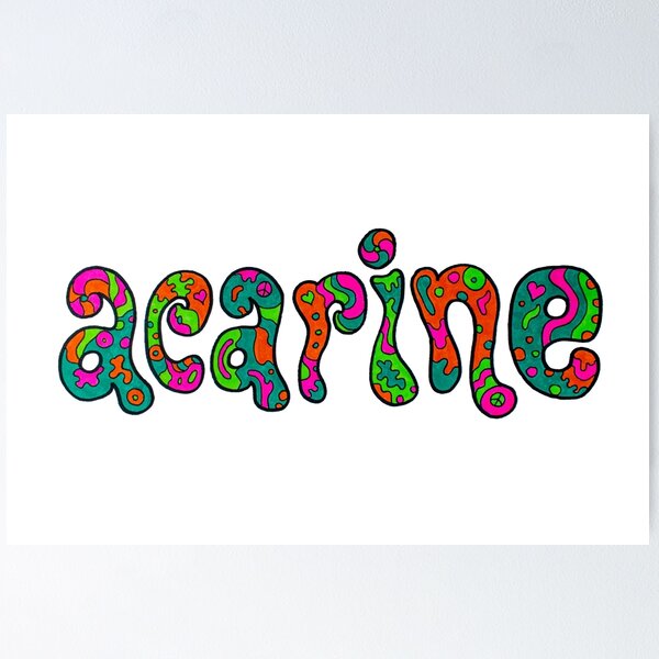 Item preview, Acarine Psychedelic Typography designed and sold by kezignosaur.