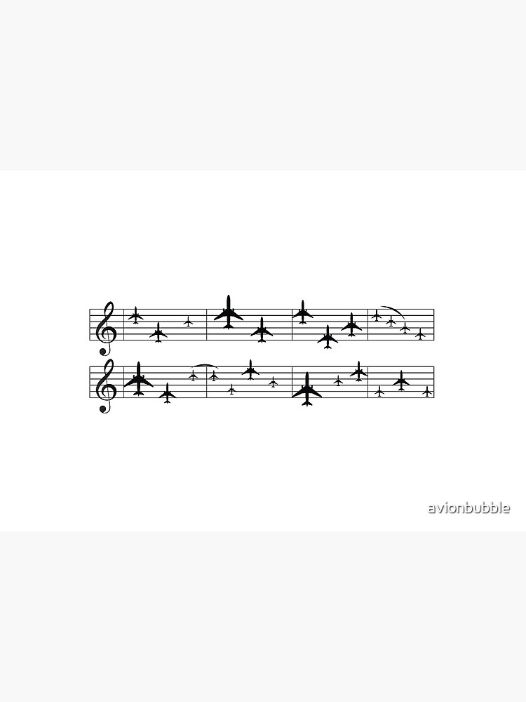 Music staff with airplanes by avionbubble