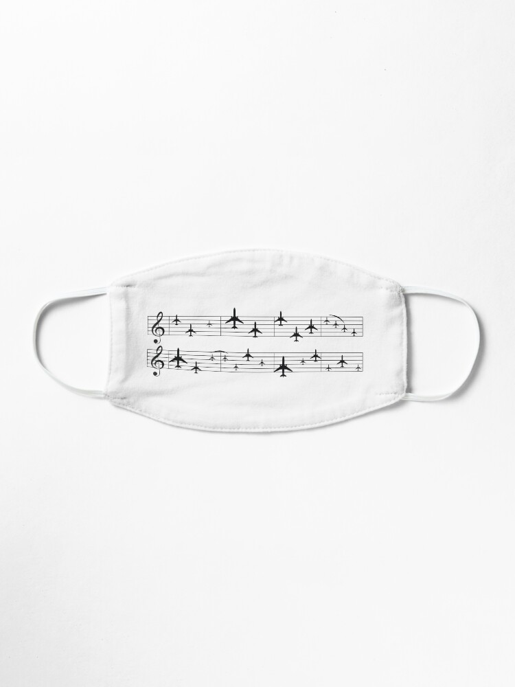 Alternate view of Music staff with airplanes Mask
