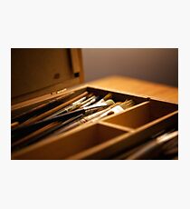 Paintbrushes in paint box Photographic Print