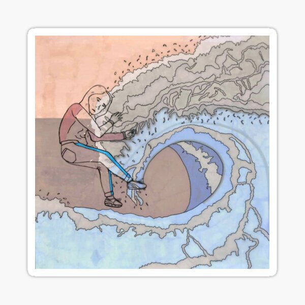 riding a wave Sticker