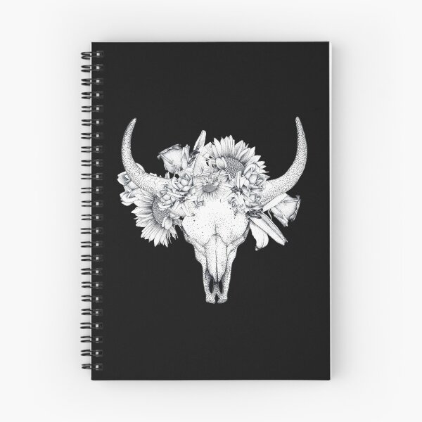 Item preview, cow skull, bull skull, floral skull designed and sold by Flower Magic .