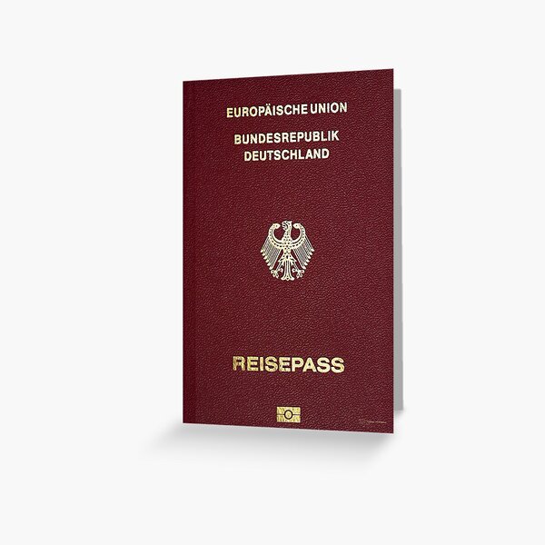 German Passport Cover Greeting Card