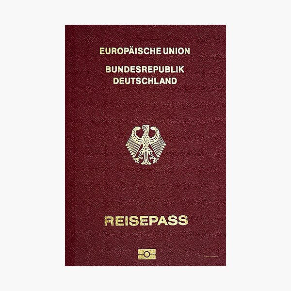 "German Passport Cover " Photographic Print for Sale by Captain7