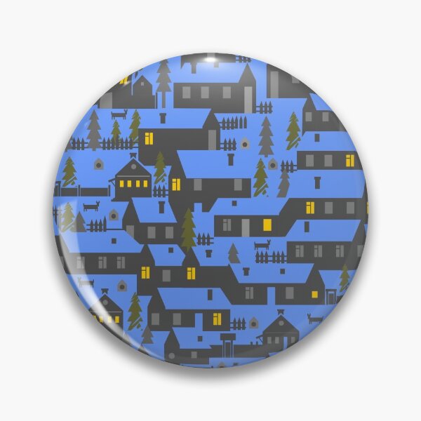 Item preview, Winter village with a one-story houses, fences, firs, dogs and kennels designed and sold by Nata-V.