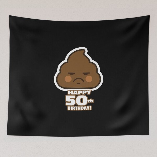 Item preview, Happy 50th Birthday Sad Poop Emoji designed and sold by KoolMoDee.