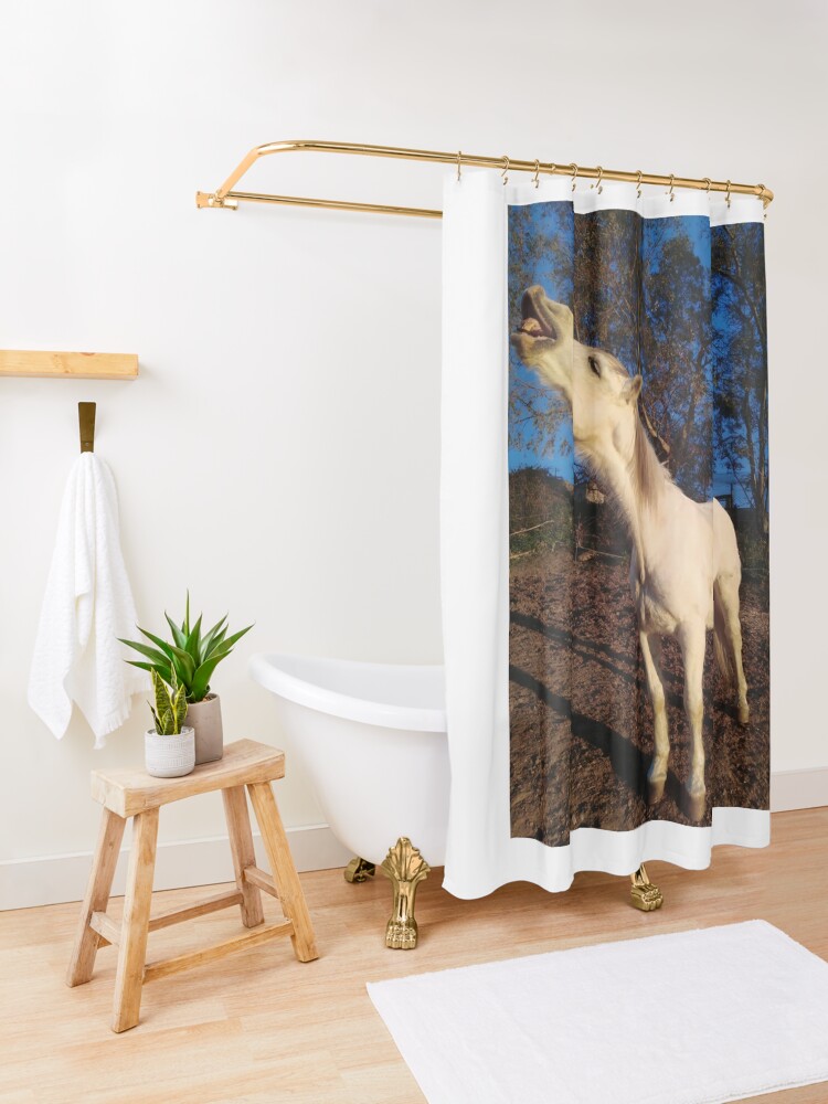 Alternate view of William laughing Shower Curtain
